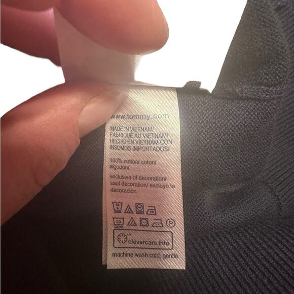 Tommy Hilfiger Logo Navy Blue Sweater 100% Cotton Women’s Medium - Picture 5 of 8